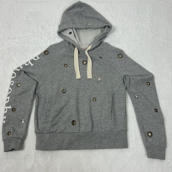 Philosophy Republic Clothing Hoodie Womens Small Gray Grommet Eyelet Pullover - Picture 2 of 12